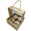 Pujara Creation Wooden Hamper With 4 Glass Jars