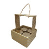 Pujara Creation Wooden Hamper With 4 Glass Jars